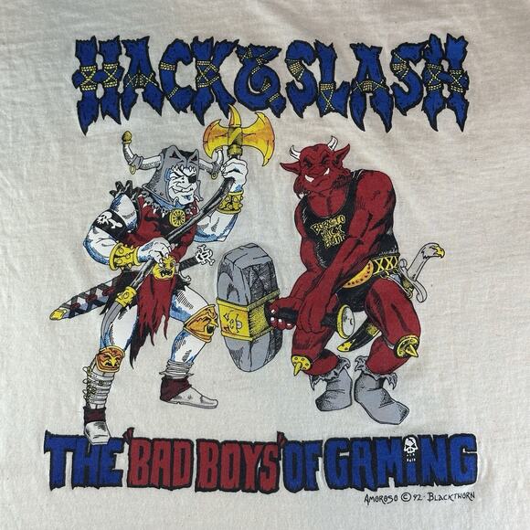 NWOT Vintage 1992 Black Thorn Bad Boys Of Gaming D&D Fantasy Style Shirt Size L